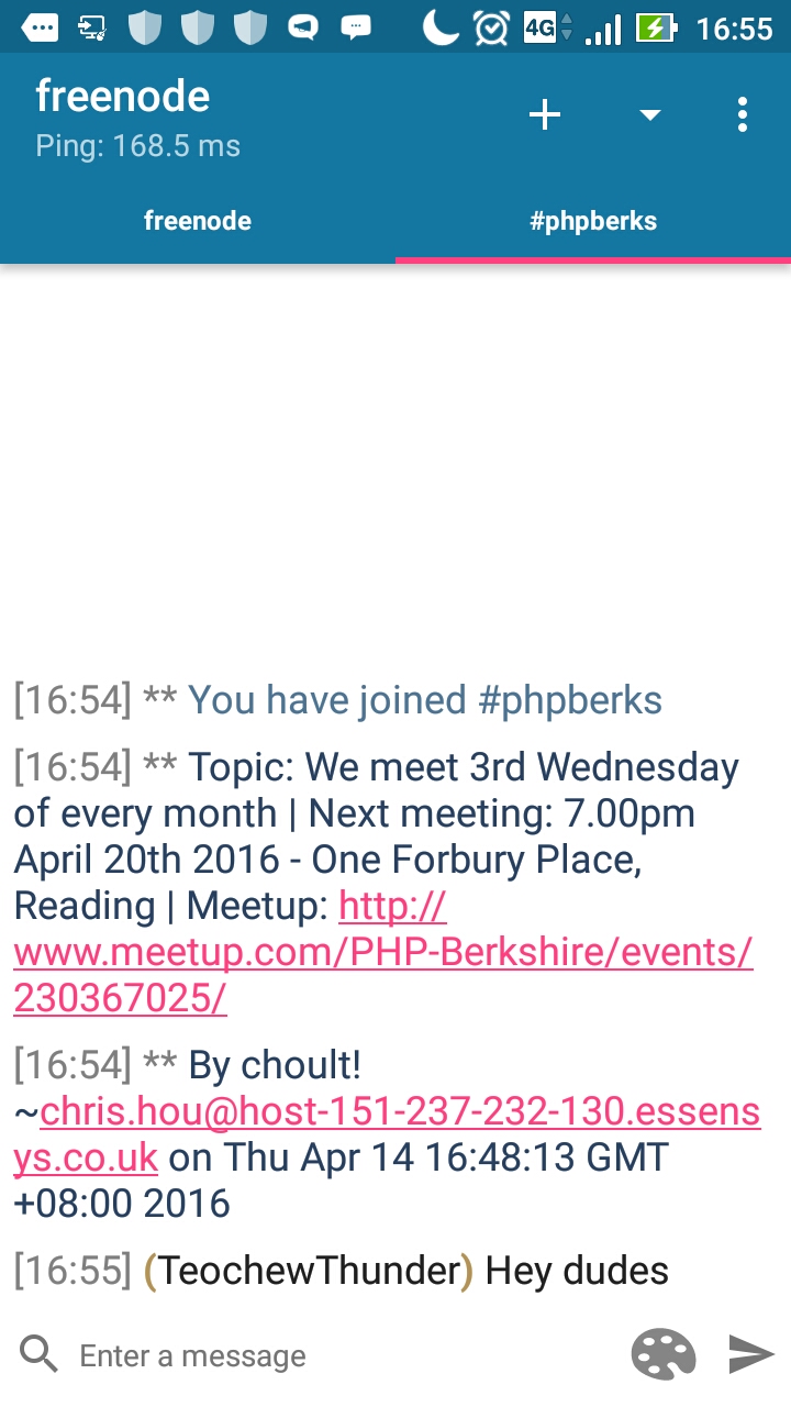 Enter chatroom