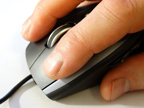 Clicking repeatedly and randomly.