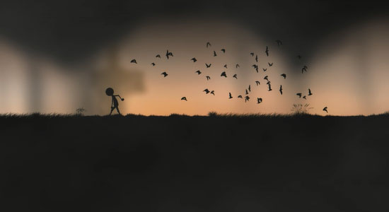 Cawing of carrion birds.