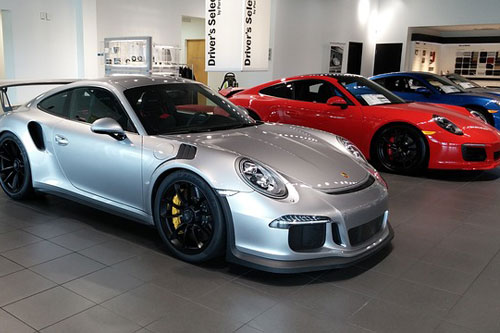 Number of silver cars in a showroom.