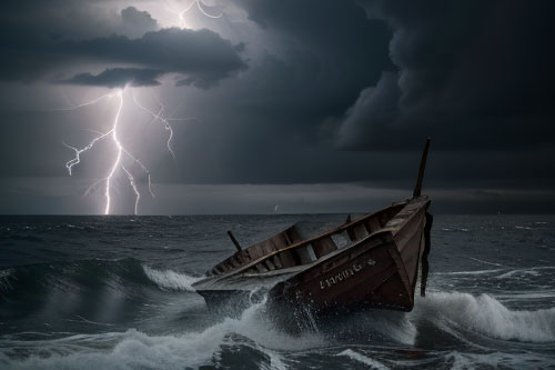 Tumultuous seas.