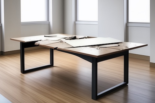 One idiot boss, one broken table.