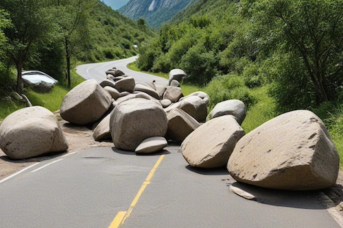 Setting up roadblocks.