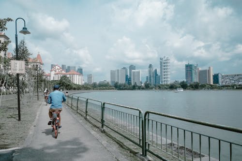 Cyclists in Singapore.