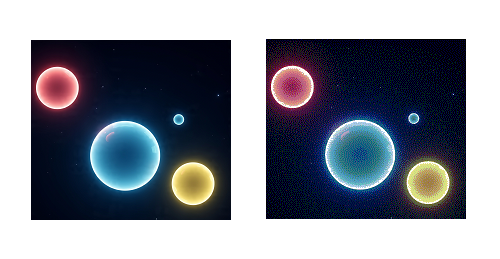 JPEG (left), GIF(right); for the GIF, image is dithered.