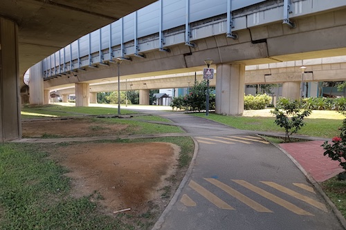 Right under an MRT track.